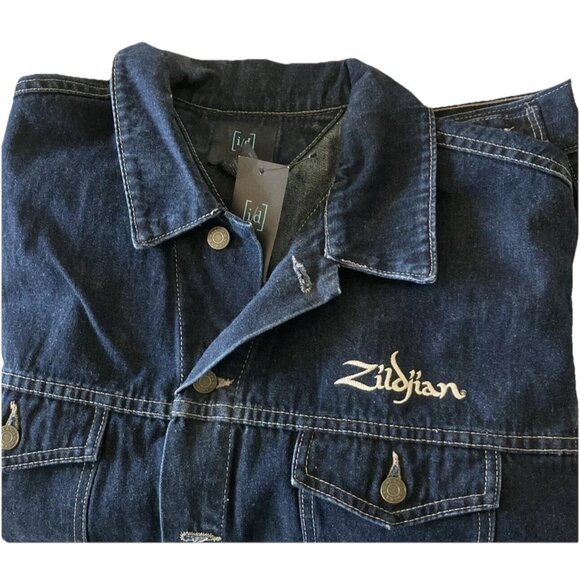 Zildjian Logo Denim Jacket Men's XL NWT Button Front Made in Canada READ - Picture 3 of 8